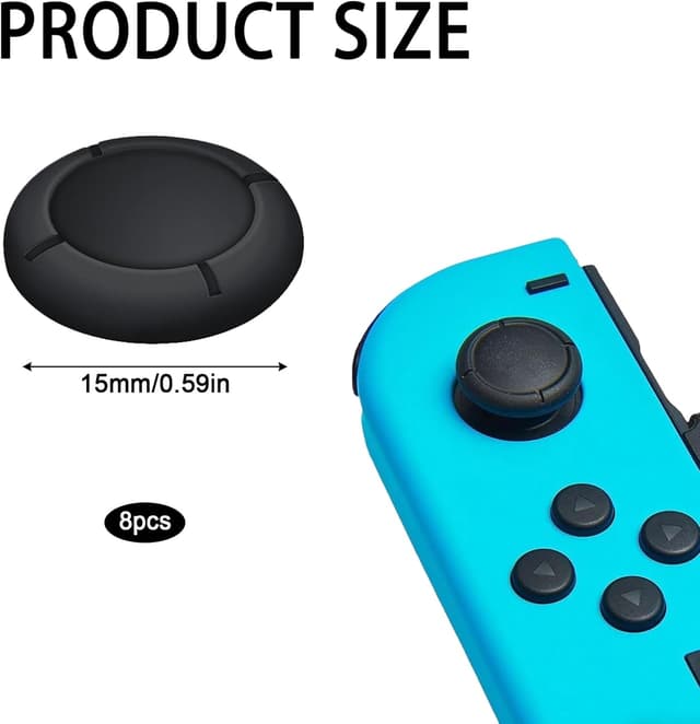 Detalle 2 de HEIZHU Suitable for Switch Thumb Grips – Silicone 3D Cap Replacements (4 Pairs)