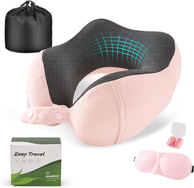 Detalle de Cirorld Nackenkissen Flugzeug mit Memory Foam, verstellbarem Design & Zubehör-Set