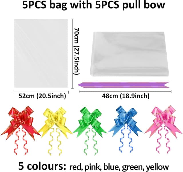 Thumbnail 1 de SAHMVER Large Cellophane Gift Bags 70x52cm