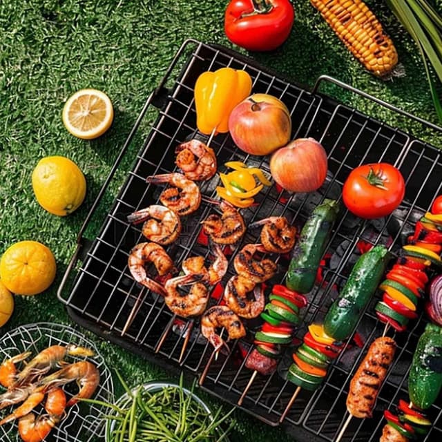 Thumbnail 6 de BBQ Barbecue Grill Portable Charcoal Grill ⛔