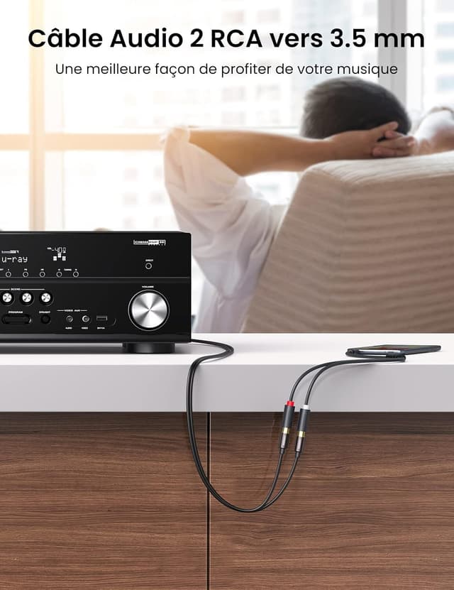 Thumbnail 4 de UGREEN câble RCA 3,5 mm vers 2 RCA 20 cm ⚙