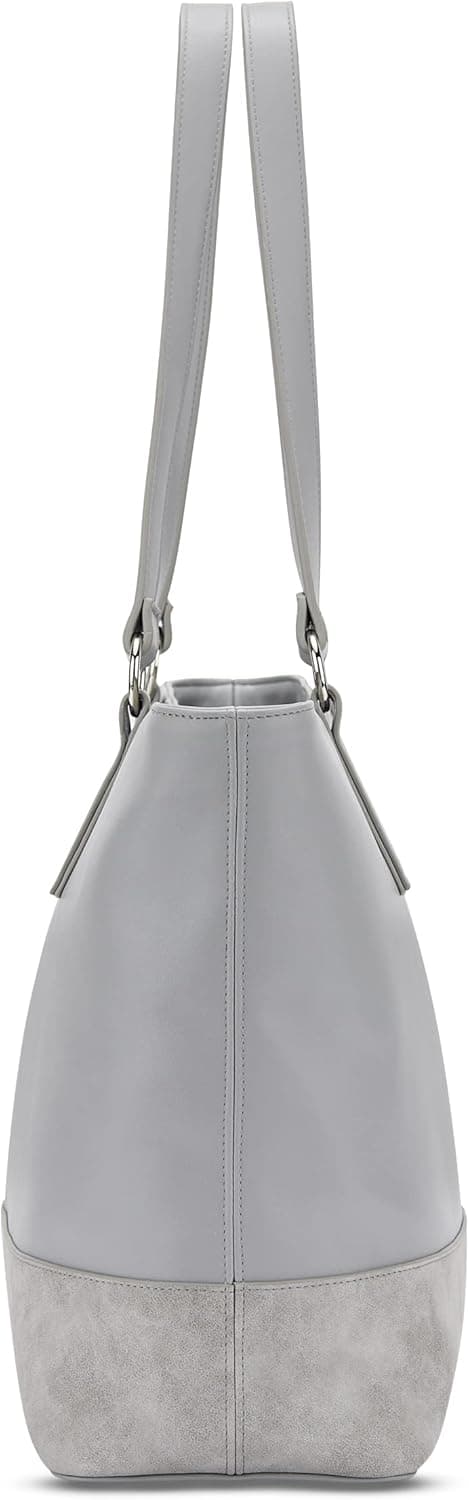 Detalle de Expatrié Nicole – Borsa donna grande con tracolla, vano per laptop (10 L), in ecopelle PU