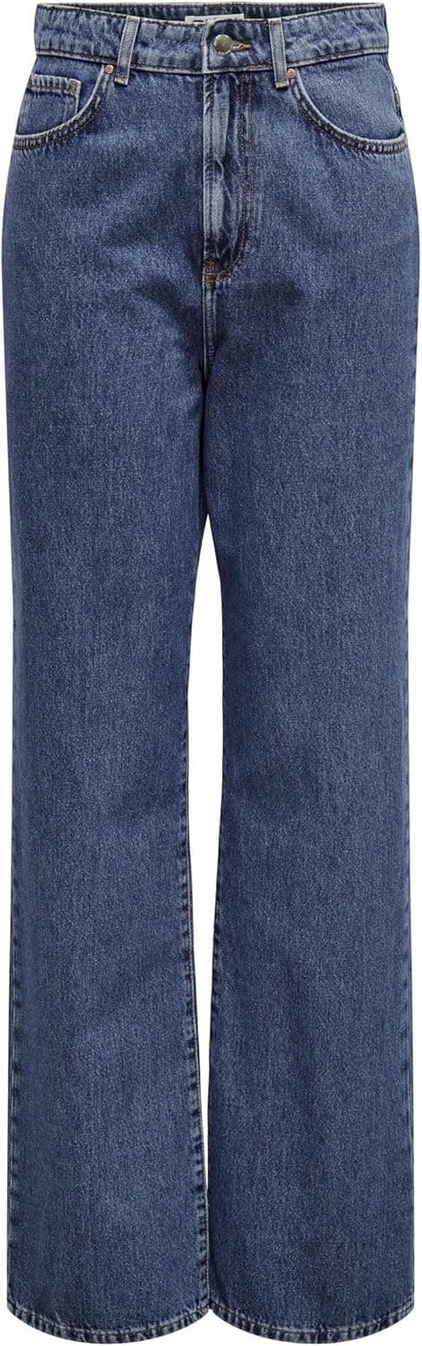 Detalle de ONLY Straight Fit Jeans ONLSILJE vita alta in cotone (100%)
