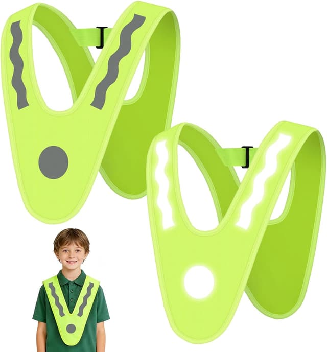 Thumbnail 6 de AYBUY 2 gilet di sicurezza rifrangenti per bambini (2 pezzi) con bande ad alta visibilità