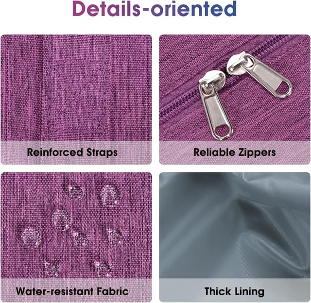 Detalle de Narwey Easyjet cabin bag 45 x 36 x 20 cm underseat travel duffel holdall tote with wet pocket (25L) – Dark Purple