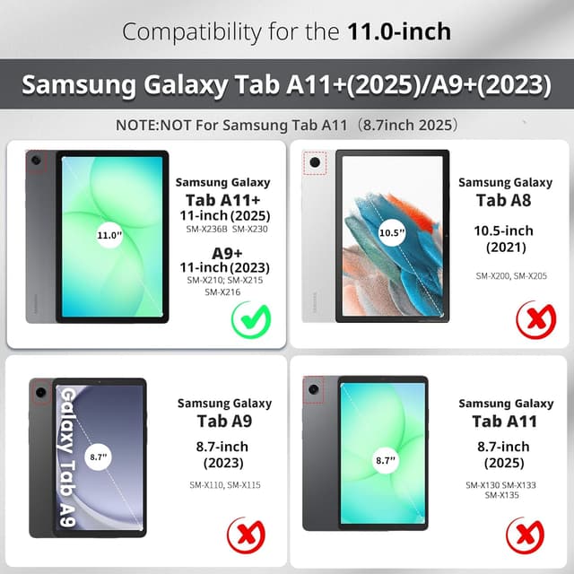 Detalle 2 de CACOE Galaxy Tab A11+ Plus case, 11 inch