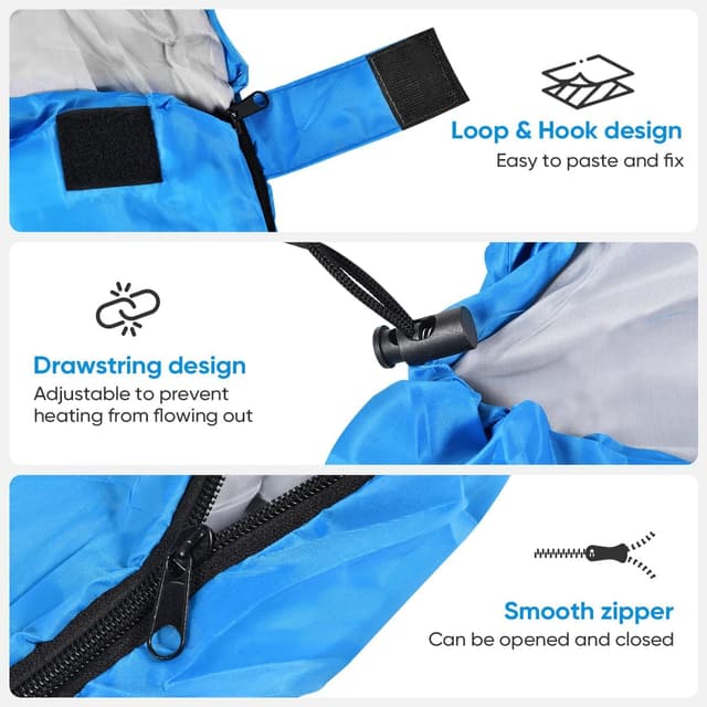 Detalle de OBTANIM Portable Waterproof Sleeping Bag for Adults & Kids (4 Seasons) – Polyester Camping Bag With Compression Storage