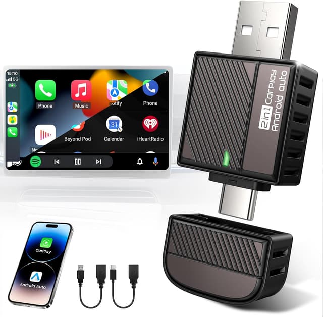 Detalle de Wireless Android Auto & CarPlay Adapter 2-in-1 Black