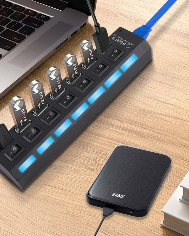 Detalle 2 de USB Hub 7 Port Tragbar 3.0+2.0