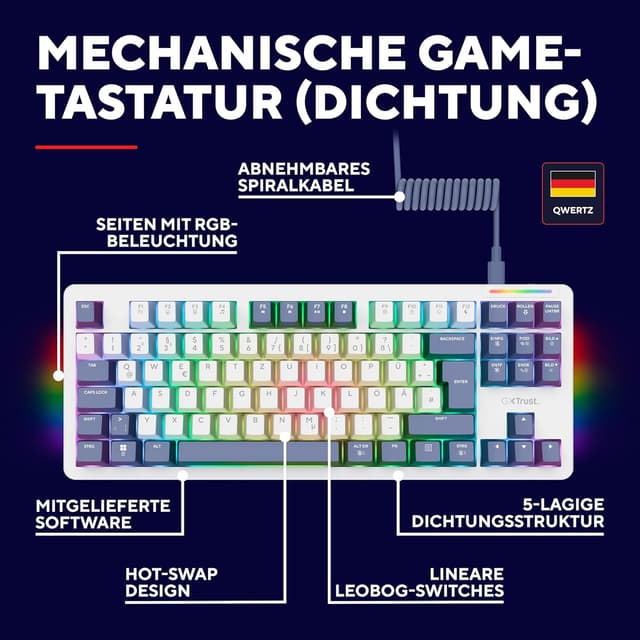 Detalle 2 de GXTrust 872 Xyra Gasket TKL mechanische Tastatur ⌨