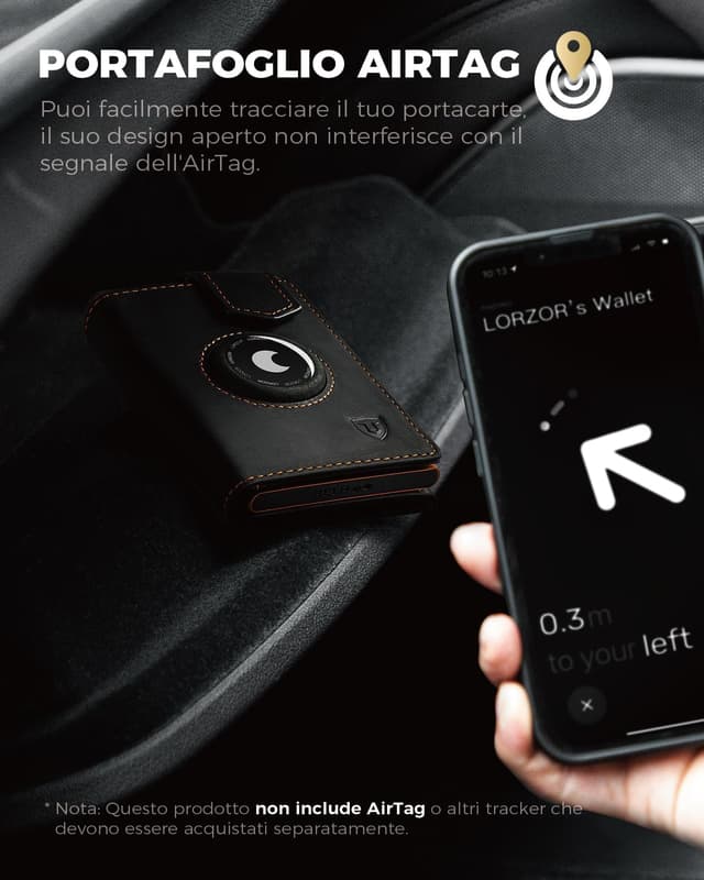 Thumbnail 6 de LORZOR Portafoglio con AirTag Slim in pelle
