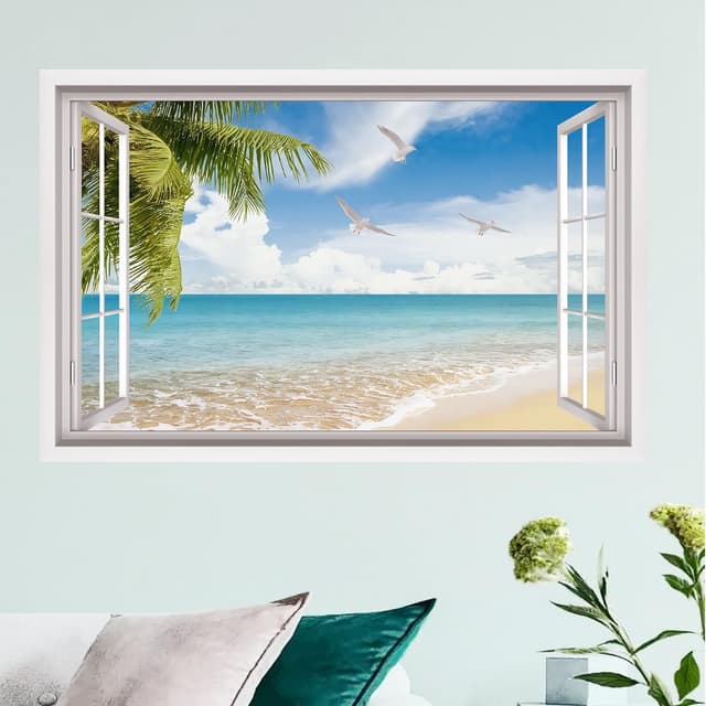 Thumbnail 6 de HPNIUB 3D Beach Wall Sticker 1 mural 🖼