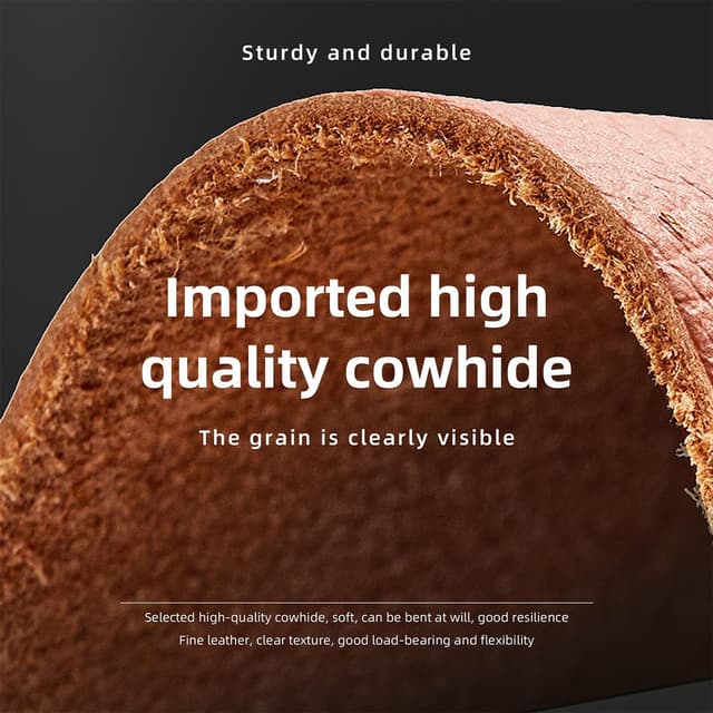 Detalle de DGAZ Vachetta Leather Shoulder Strap Replacement (65cm) for Neverfull bags with O-rings