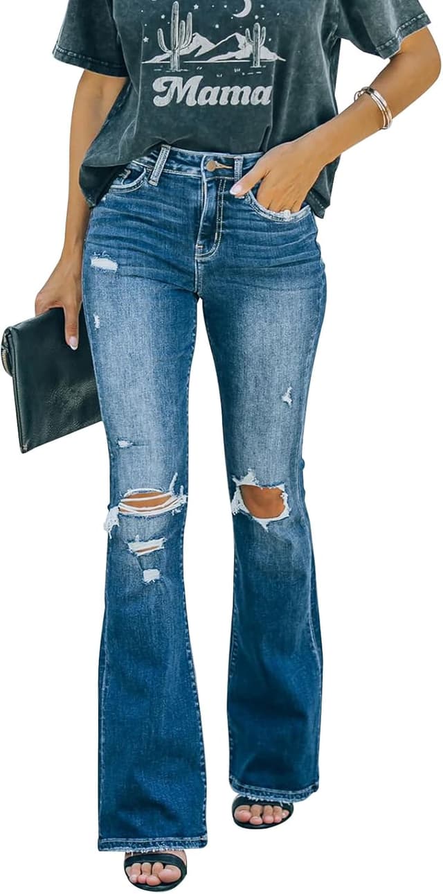 Thumbnail 5 de KUNMI Flare Bell Bottom Jeans High Rise