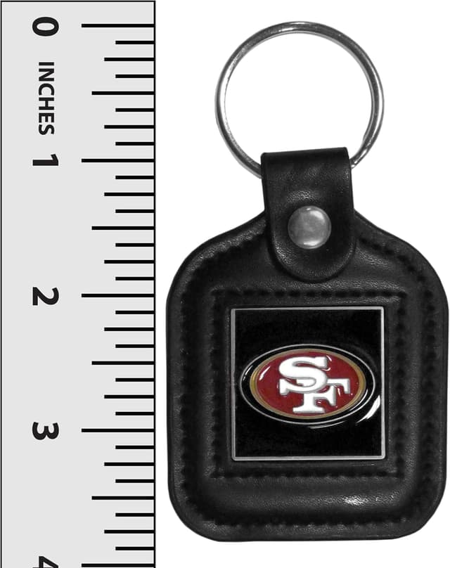 Detalle 1 de Siskiyou San Francisco 49ers Square Leather Key Chain (Official NFL) – One Size, Black