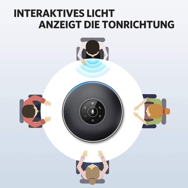 Thumbnail 6 de EMEET M2 Bluetooth-Konferenzlautsprecher: USB-Speakerphone mit 4 AI-Mikrofonen
