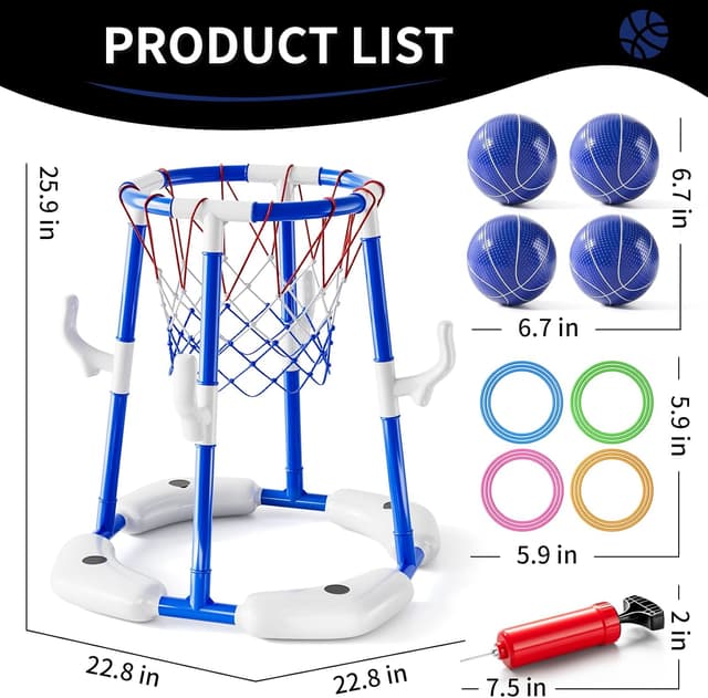 Detalle de 2-in-1 Pool Basketball Hoop Game Set