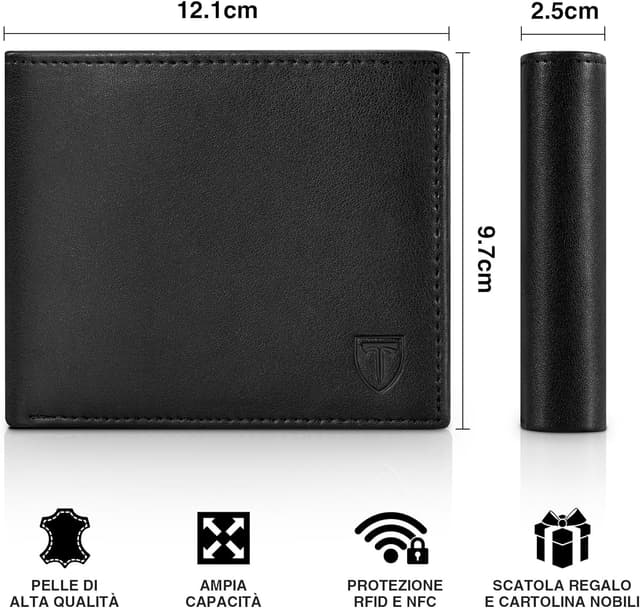 Thumbnail 3 de TEEHON Portafoglio Uomo RFID Blocking slim in pelle microfibra