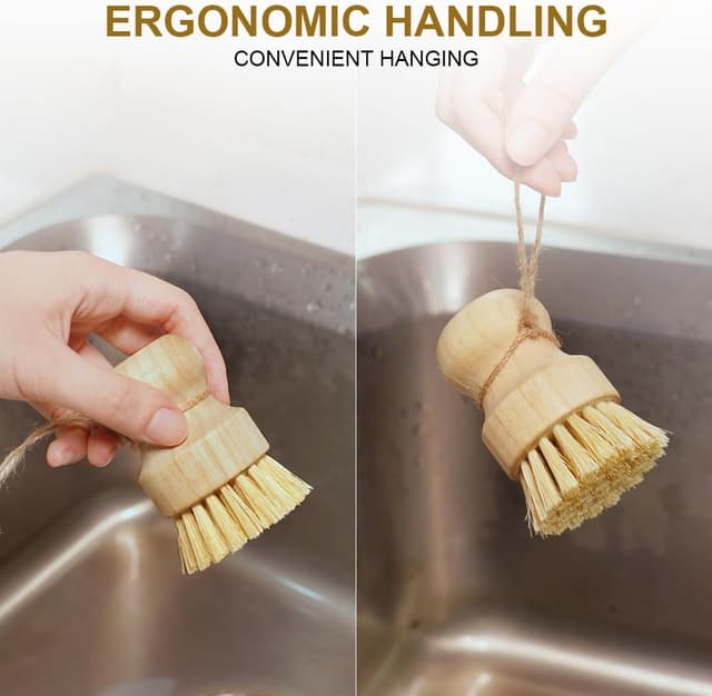 Detalle 2 de AUAUY Dish Brush 3-Pack Wooden