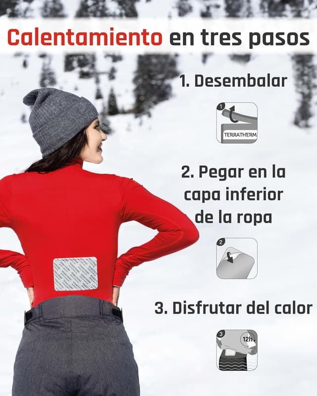 Detalle de TerraTherm Parches de calor 12h 🌡