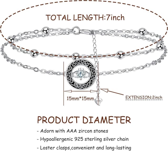Detalle 2 de Bracelet femme J.MUEN en argent sterling 925 avec cœur en zircone cubique – réglable (17 cm + 4)