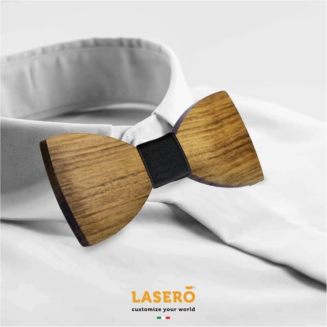 Detalle 2 de LASERO Pajaritas Hombre Originales de Madera