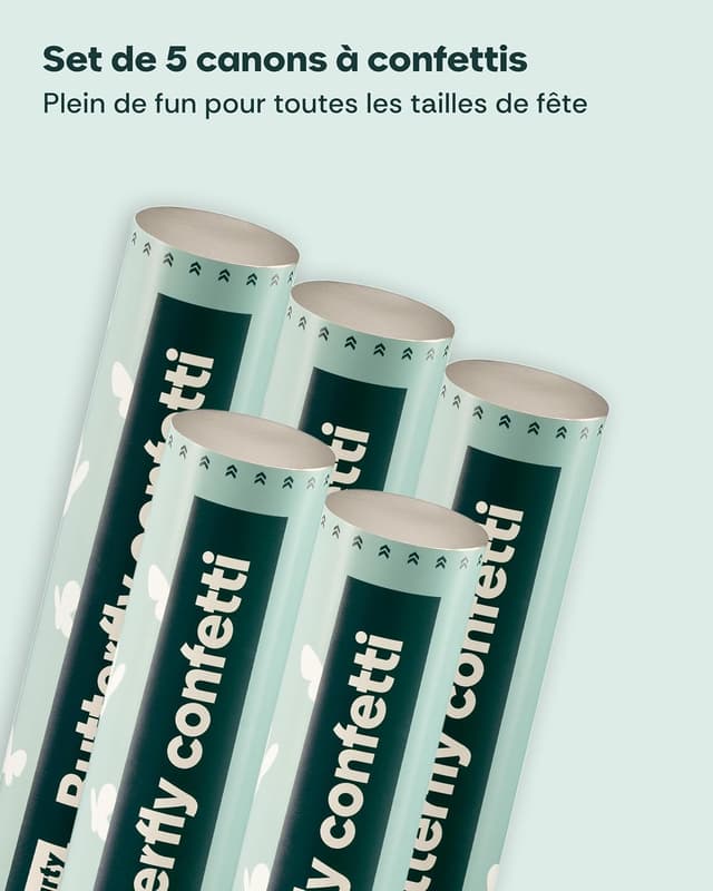 Thumbnail 4 de Partyjoker 5 Canons à Confettis Papillons 5 m