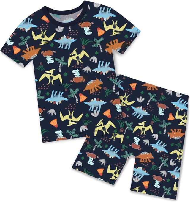 Detalle de babee Reshinee Bamboo Viscose Toddler Car Pajamas Set (2-Piece) — 12M to 8Y