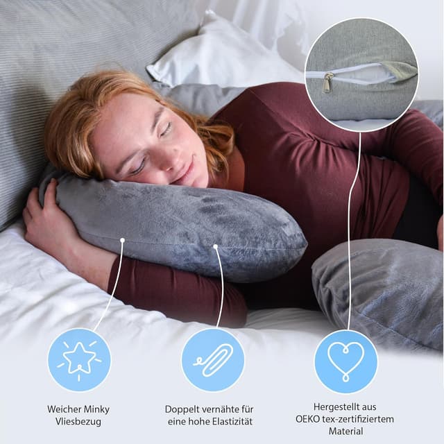 Thumbnail 4 de Ella Schwangerschaftskissen U‑Kissen 155 x 80 cm Grau