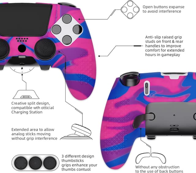 Detalle 1 de PlayVital 3D Studded Silicone Case for PS5 Edge