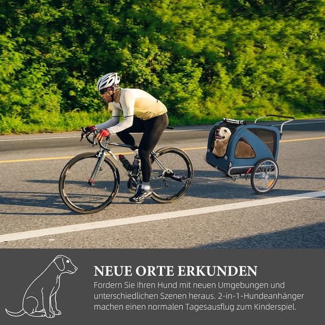 Thumbnail 6 de Fiximaster XL 2-in-1 Hundeanhänger fürs Fahrrad & Joggen bis 40 kg (mit Handbremse)