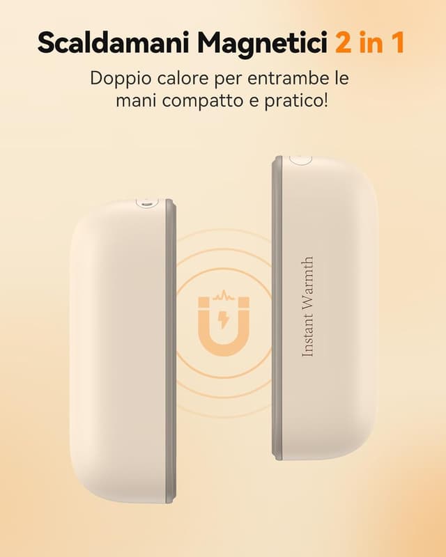 Detalle 1 de Scaldamani Ricaricabili Magnetico 8000mAh 2 in 1