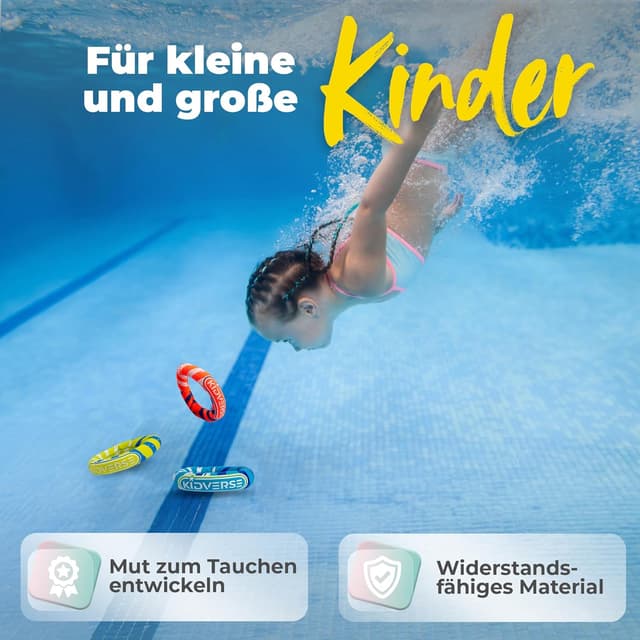 Detalle de KIDVERSE Tauchringe für Kinder ab 6 Jahren – Neopren-Tauchspielzeug mit Sandfüllung