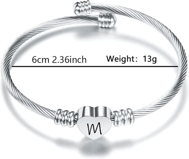 Detalle de Suonie Plata Amor Corazón 26 Pulsera M