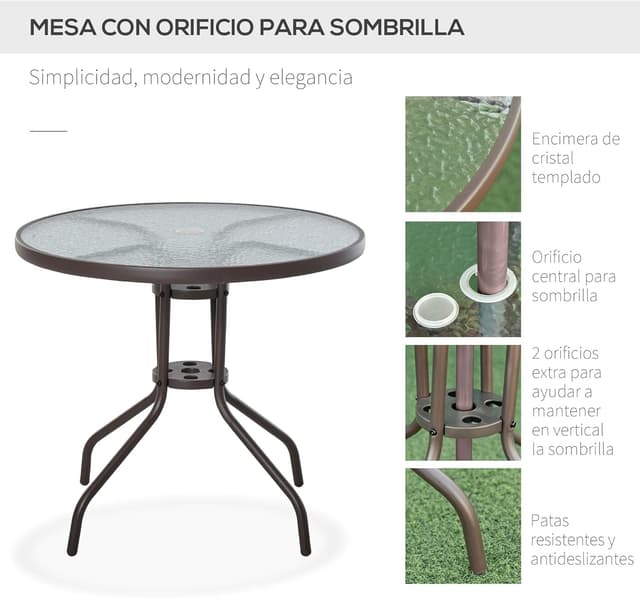 Thumbnail 4 de Outsunny Conjunto jardín 6 piezas 80 cm