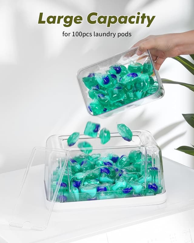 Detalle de iCASA 3-in-1 Trash Bag Dispenser & Dishwasher Pod Organizer (Clear Acrylic)