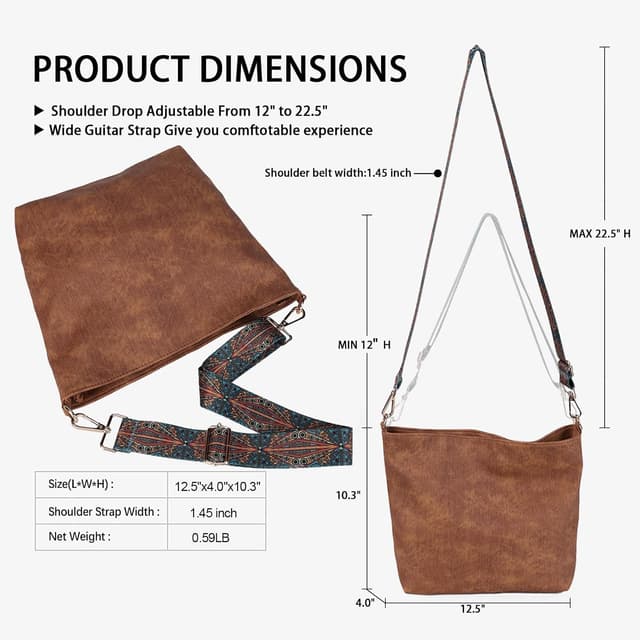 Detalle 2 de Gladdon hobo crossbody bag 8.5 L