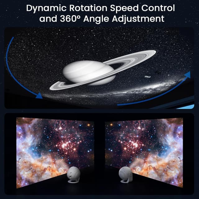 Detalle de YUNRAY Sternenhimmel Projektor „Galaxy Star Planetarium Projector“ mit Glas-Scheibe und Nachtlicht-Funktionen