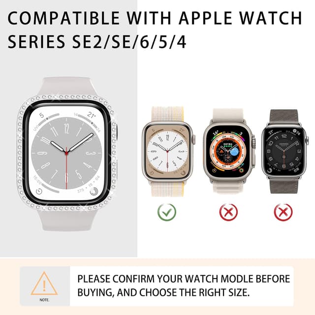 Thumbnail 4 de 4-Pack Bling Diamond Case for Apple Watch SE (40mm) / Series 6–4 (40mm) with Tempered Glass Screen Protector