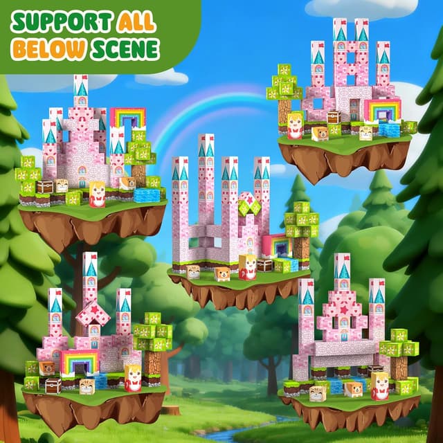 Detalle de Crifeton magnetische Bausteine mit 100 Teilen (2 cm) für Kinder ab 3 Jahren – Montessori-Magnetbausteine