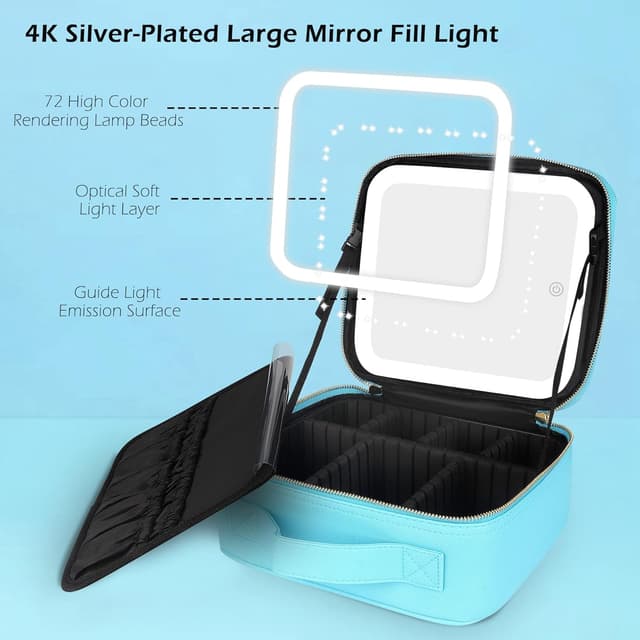 Thumbnail 4 de MOMIRA Travel Makeup Bag with Lighted Mirror 2000mAh