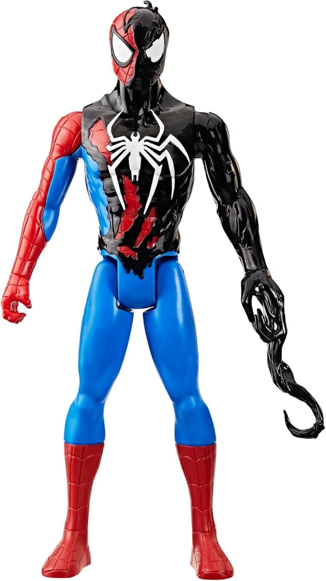 Detalle de VenomVersus Titan Hero Series Spider-Man action figure (12-inch) with Venom-inspired design