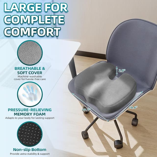 Detalle 2 de Ecosafeter memory foam seat cushion U-shape