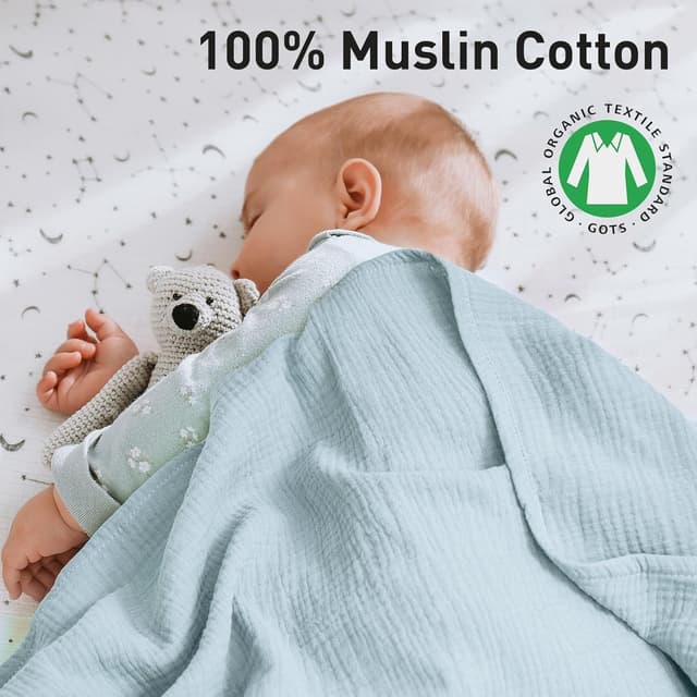 Detalle 2 de GLLQUEN BABY muslin baby blankets 4 pack