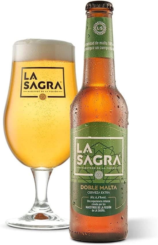 Detalle 2 de La Sagra Doble Malta 🍺 - Caja 24 botellas 330 ml