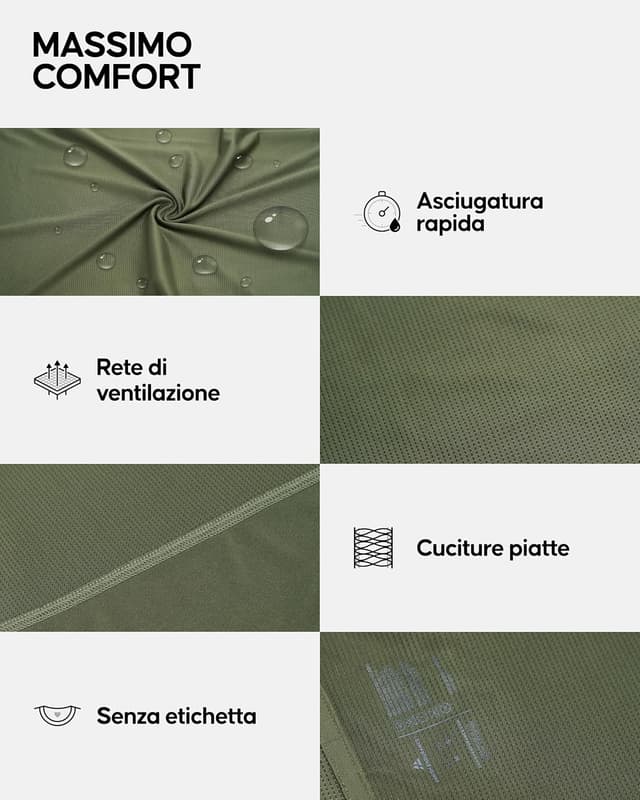 Detalle de DANISH ENDURANCE Maglietta fitness e palestra da uomo in tessuti sostenibili, quick dry e traspirante