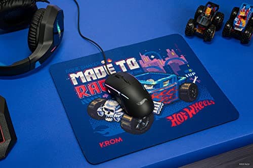 Detalle 2 de KROM Kit teclado, ratón y alfombrilla Hot Wheels KUSTOM (negro) con teclado RGB y ratón 7200 DPI