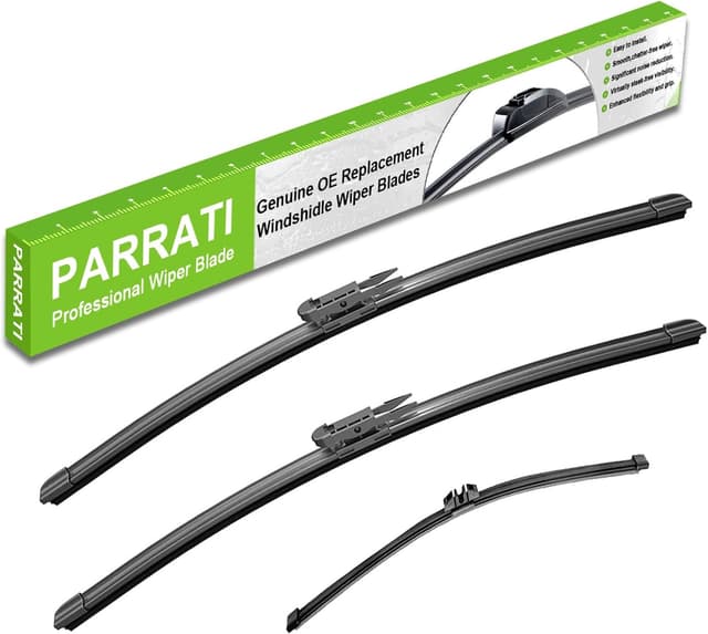 Detalle de PARRATI Windshield Wipers for 2013-2019 Ford Escape (28" front + 11" rear, set of 3) — quiet, streak-free replacement blades
