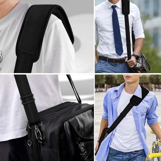 Thumbnail 6 de ZINZ 60-Zoll Schultergurt mit abnehmbarem, ultradickem Polster – Schulter-/Crossbody-Gurt für Aktentasche & Laptoptasche, Schwarz