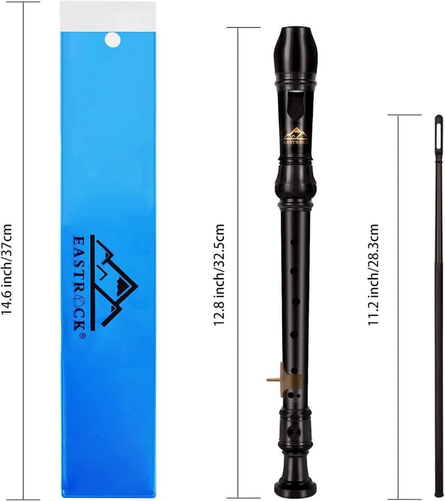 Detalle 2 de EASTROCK ABS Sopranblockflöte in C (Diskant), 3-teilig, braun – für Anfänger